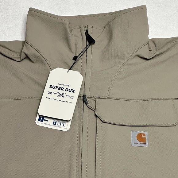 Carhartt Men's Jacket Super Dux Relaxed Fit Mock Neck, Large Tall, Greige - NWT - Picture 5 of 14